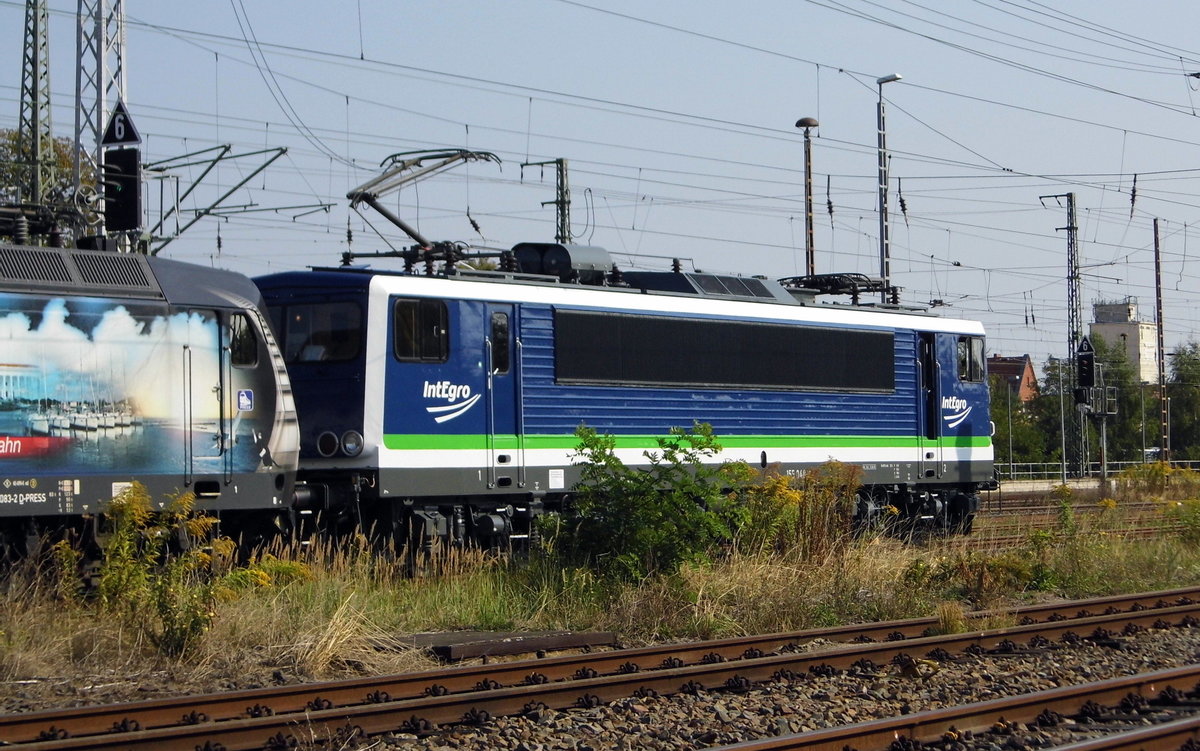 Am 01.09.2016 Rangierfahrt von 155 048-6 von der IntEgro (Press) in Stendal .