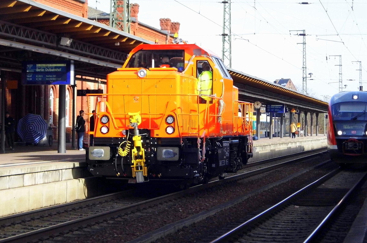 Am 03.03.2017 Testfahrt die 1002 014-1 von der DAL Deutsche Anlagen-Leasing GmbH & Co. KG, Mainz (ALS) von Stendal nach Rathenow .