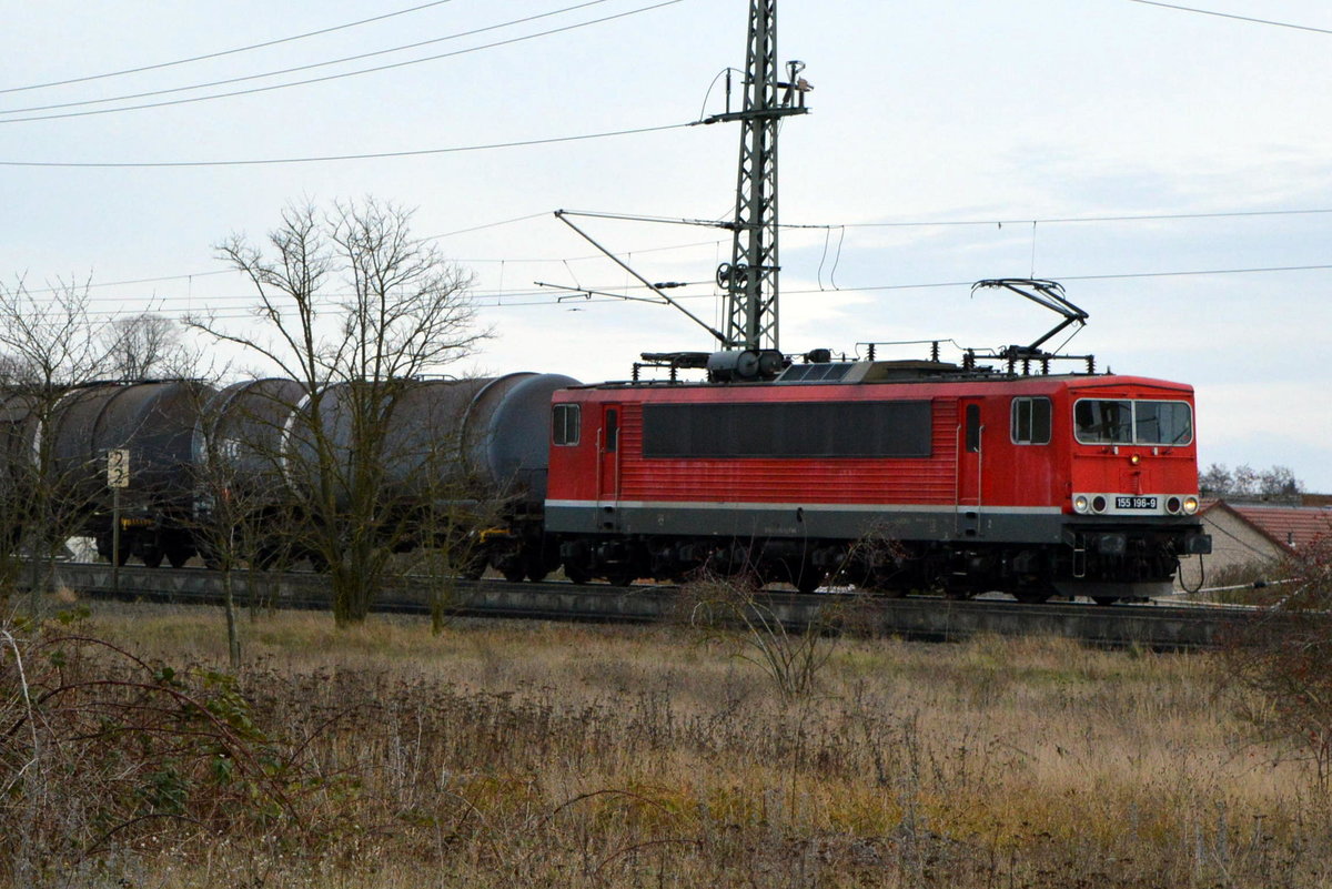 Am 28.01.2021 kam die 155 196-9 von der  FWK - Fahrzeugwerk Karsdorf GmbH & Co. KG, aus Richtung Stendal und fuhr weiter in Richtung Salzwedel .