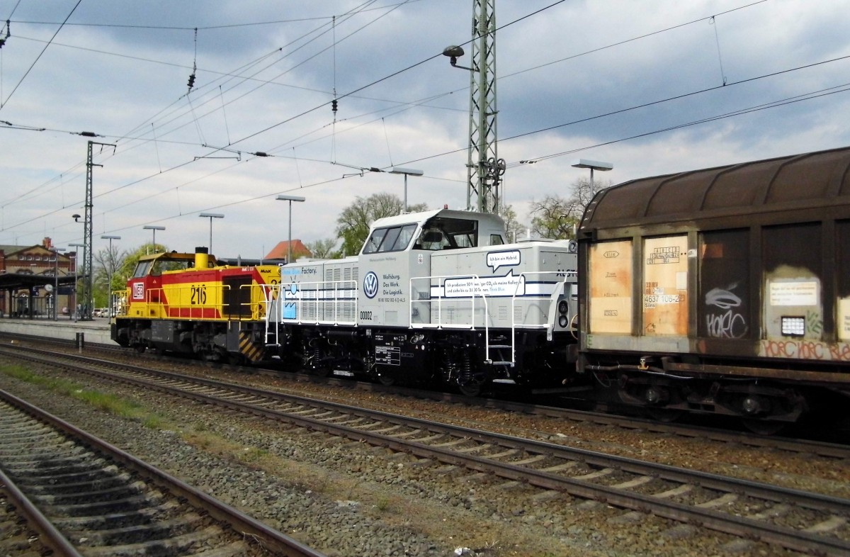 Am 30.04.2015 kamen die 272 216-0 von der MEG und die 1002 002-6 von ALS aus dem RAW Stendal und fuhr den in Richtung Hannover .
