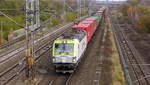 Am 12.11.2017 kam die  193 894-3 von CAPTRAIN aus Richtung Stendal und fuhr weiter in Richtung Salzwedel .